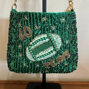 From India To You | Green Beaded “Go Team” Shoulder Bag